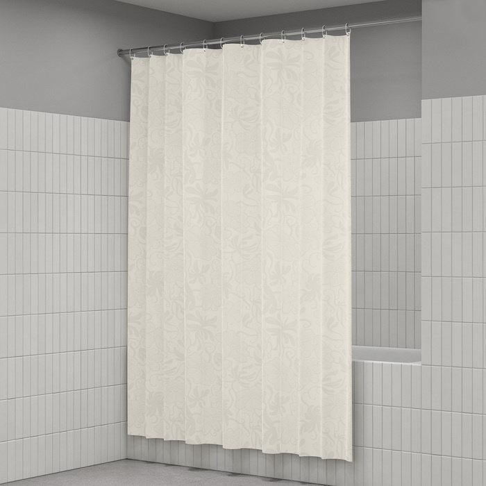 Штора для ванной IDDIS BD04P18i11 180x200 бежевый, полиэстер