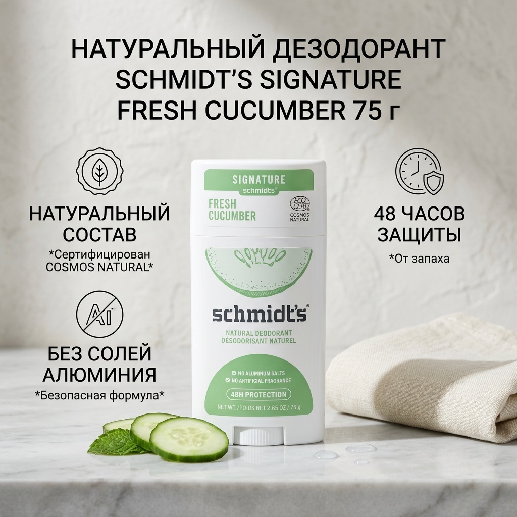 Schmidts Fresh Cucumber дезодорант унисекс 75 г