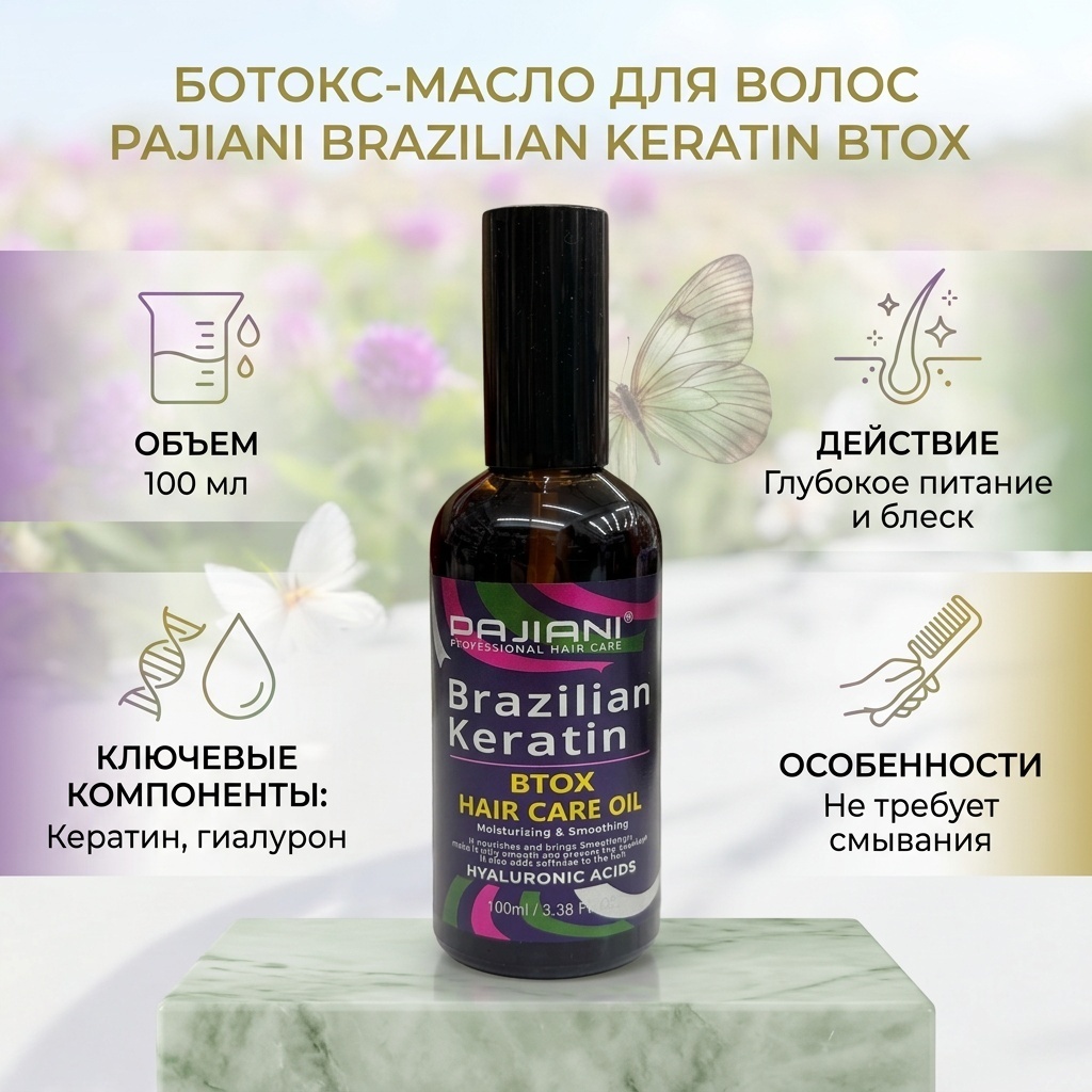 Pajiani Brazilian Keratin Btox Nyaluronic Acids масло 100 мл