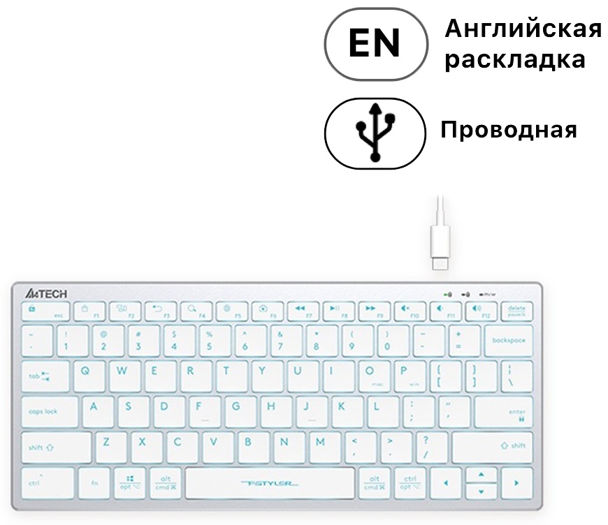 Клавиатура A4Tech FX61 белый