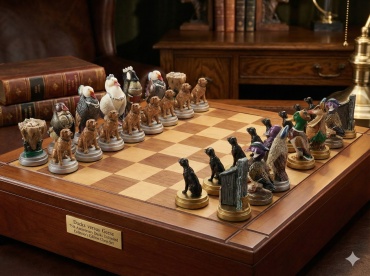 Шахматы сувенирные «Ducks versus Geese 75th Anniversary Unlimited Edition chess set», дерево 53x53 см