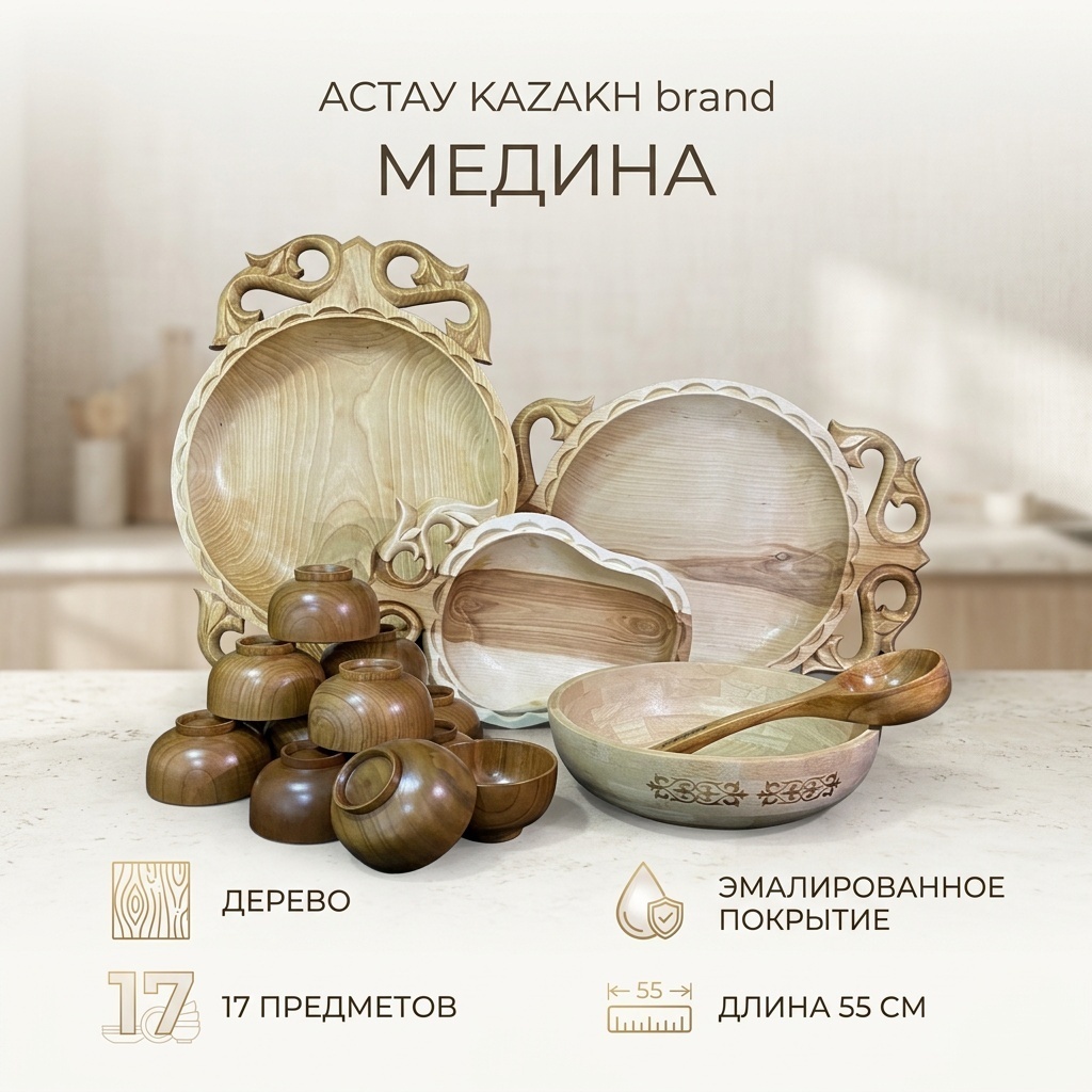 Астау 55х45 см, дерево, 17 шт
