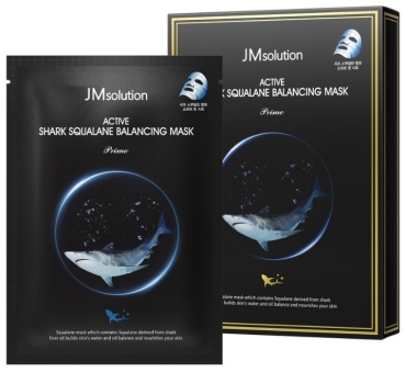Маска для лица JMsolution тканевая Active Shark Squalane Balancing Mask Prime Маски для Лица с Экстрактом Сквалана 10шт 10 шт