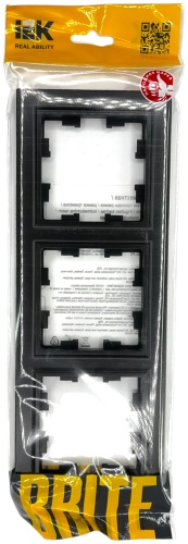IEK BRITE Рамка 3-мест. черный, РУ-3-БрЧ ИЭК, черный