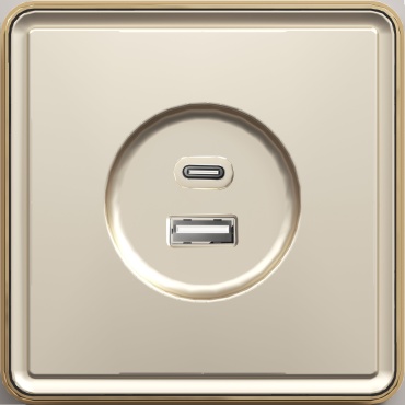 Розетка USB TEKLED SAKURA, мокко
