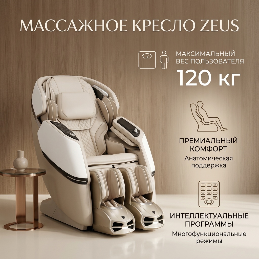 Массажное кресло RELAXY ZEUS до 120 кг 20 программ