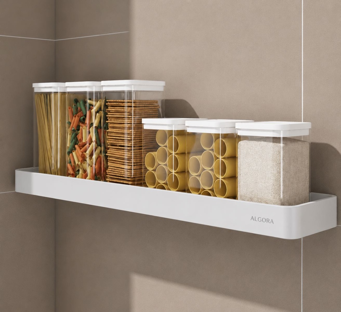 Полка кухонная ALGORA 60x12.5 см алюминий, 1 шт