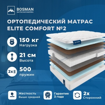 Матрас Bosman Elite Comfort №2, 180x200x21 см