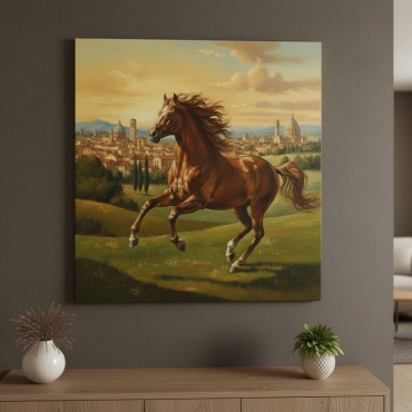 Araystudio.kz картина на холсте с лошадью “Свобода и сила" 60x60 см