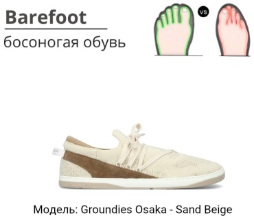 Кроссовки GROUNDIES Barefoot Osaka бежевый