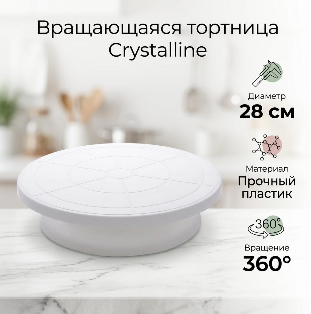 Crystalline тортница вращающаяся 1 шт, пластик