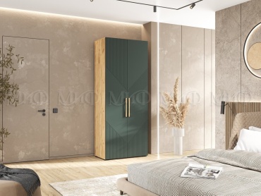 Распашной шкаф МИФ Ирис, 90x224х51 см, коричневый, зеленый