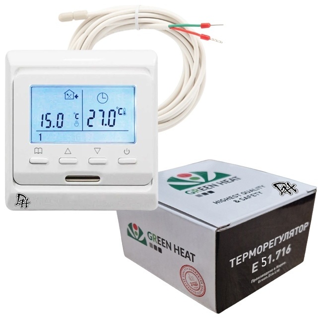 GREEN HEAT терморегулятор E51.716 белый