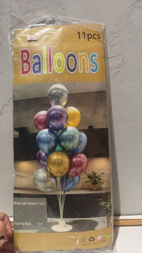Набор воздушных шаров Balloons Универсальный 11 шт, серый, синий, желтый, зеленый, фиолетовый, розовый