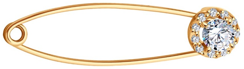 Булавка SOKOLOV BRO-SO-585-48956 вес 0.903 г золото, фианит