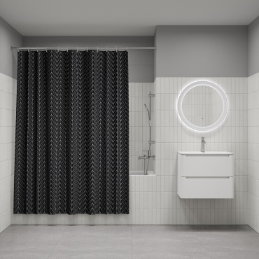 Штора IDDIS 180x200 черный, полиэстер