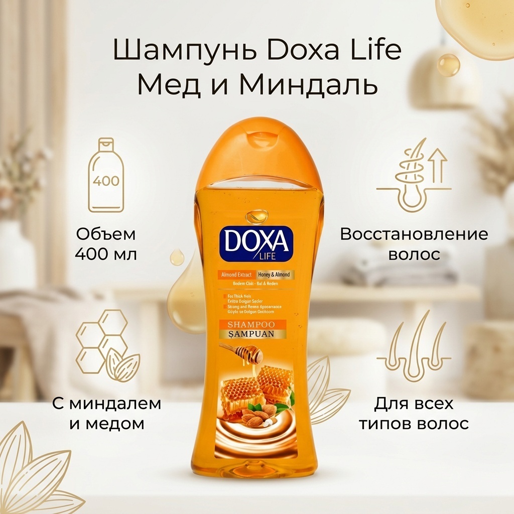 Doxa Honey Almond Extract шампунь 400 мл