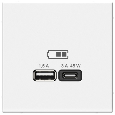 Systeme electric встраиваемая ArtGallery, USB-розетка цвет белый
