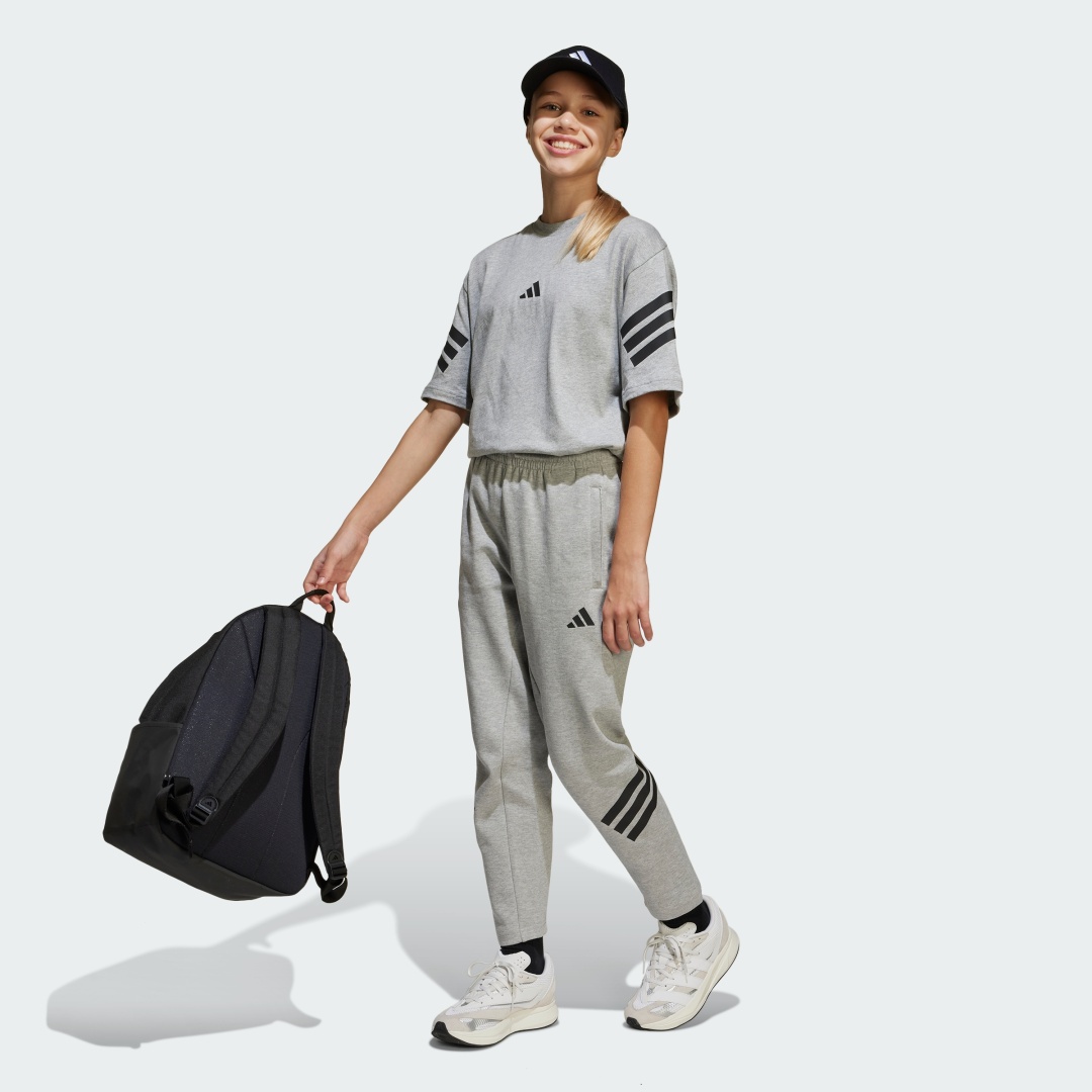 Футболка adidas J FI 3S T серый