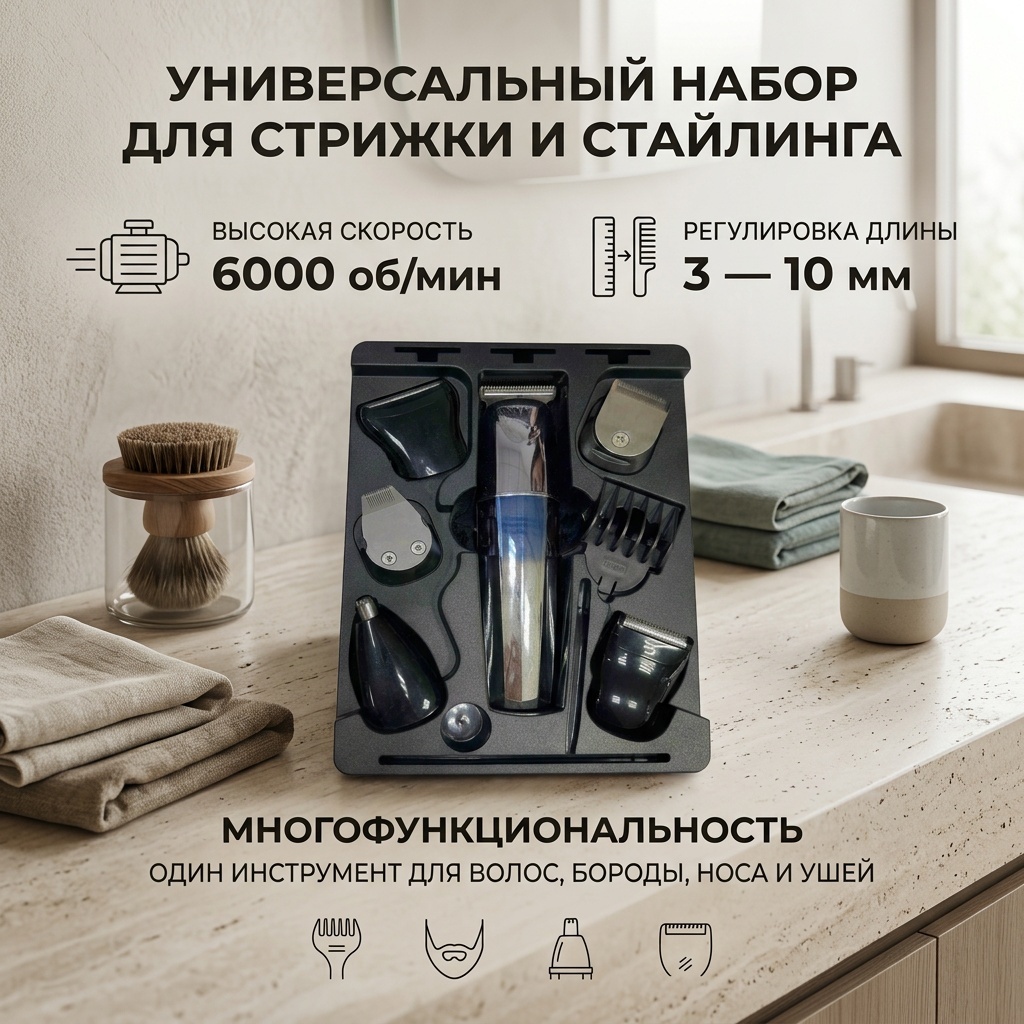 SH набор для стрижки Sh-2710 серебряный