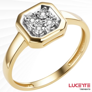 Lucente Бриллианты Якутии RIN-LU-585-893312-185 размер 18.5 вес 1.77 г золото, бриллиант