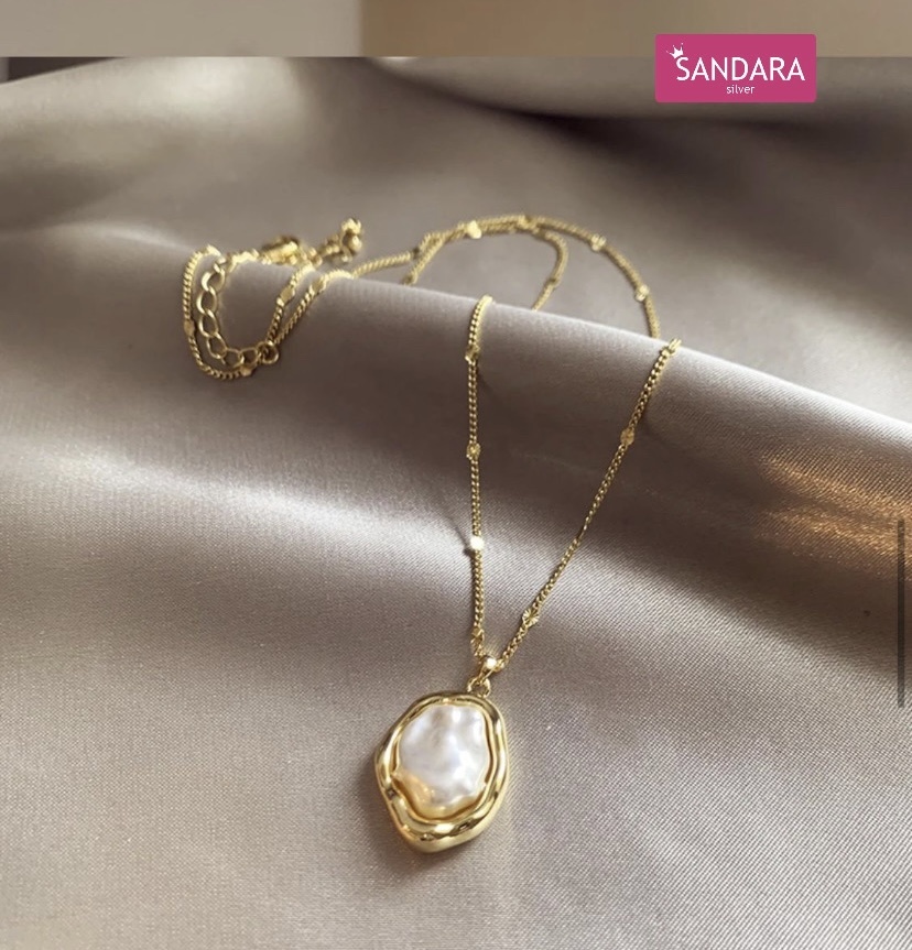 Цепь Sandara длина 45 см бижутерный сплав жемчуг