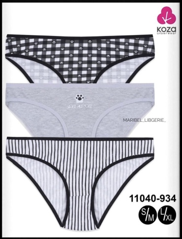 Слипы Koza Underwear серый, белый