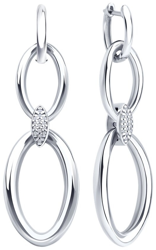 Серьги SOKOLOV 94027028 вес 12.95 г серебро, фианит