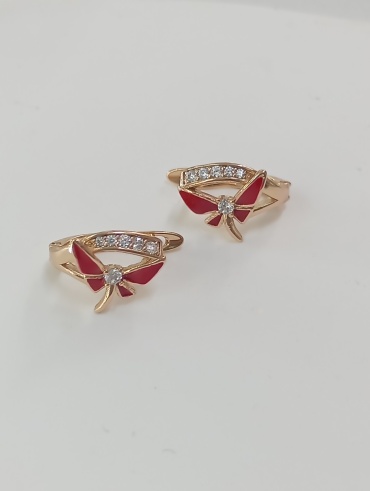 Серьги Xuping Jewelry медицинская сталь, эмаль, стразы