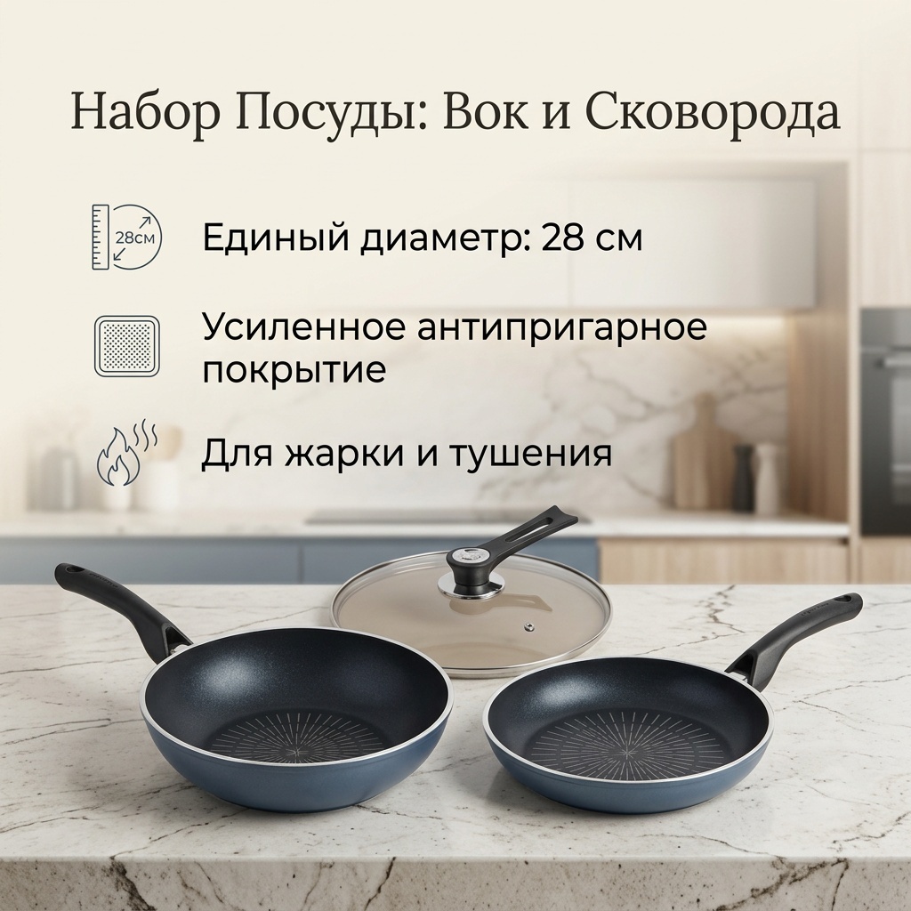 Набор сковородок Happycall 3 в 1