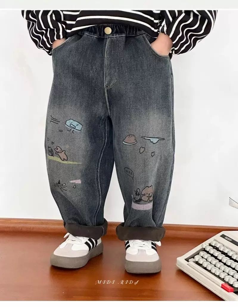 Джинсы прямые серый