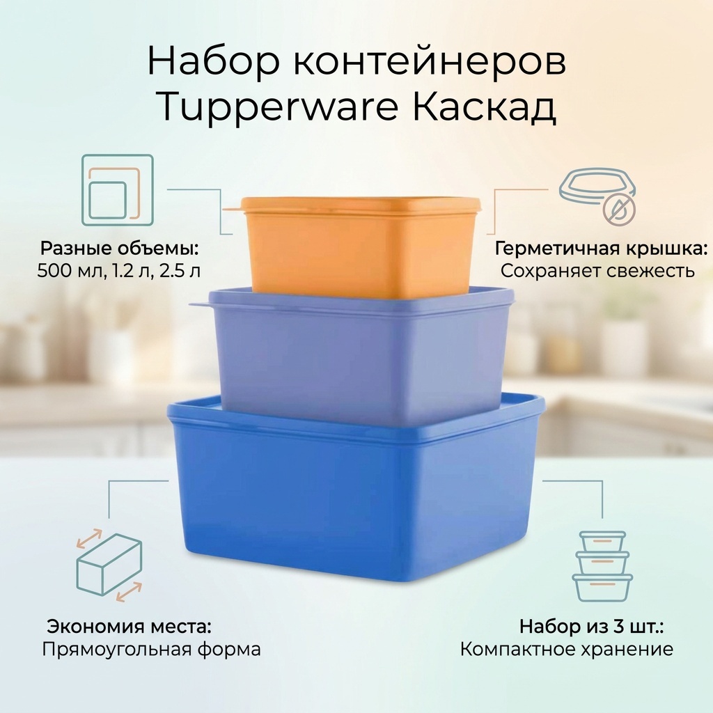 Tupperware набор контейнеров РП078, пластик