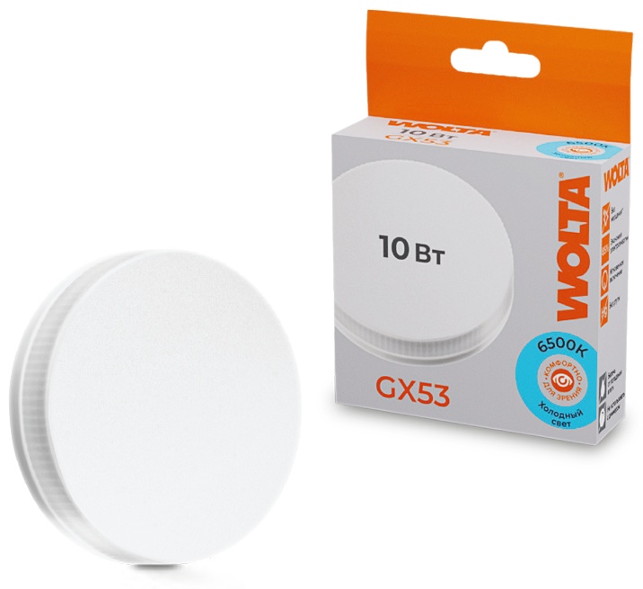 Wolta 10W GX53, светодиодная, холодный белый