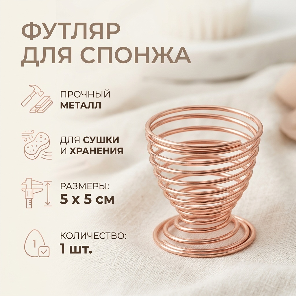 Футляр для спонжа металл