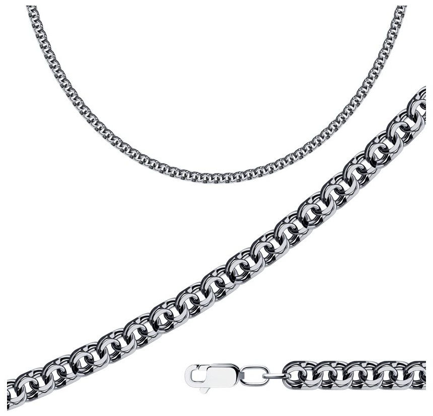Diamant V62614 длина 50 см, вес 25.36 г серебро, плетение бисмарк