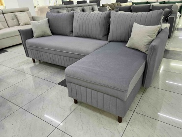 Угловой диван Elegante Скандинавия, 250х150 см, обивка микровелюр, серый