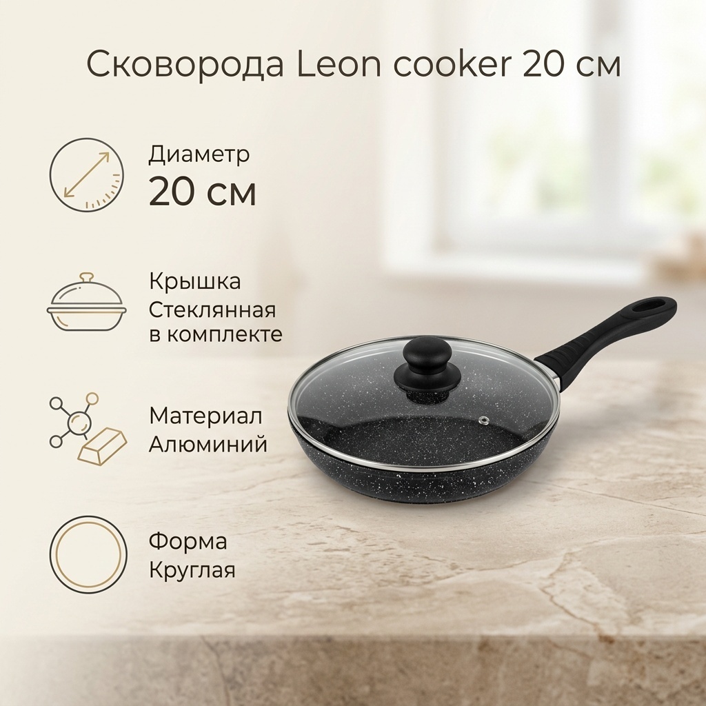Сковорода Leon cooker 20 см , алюминий