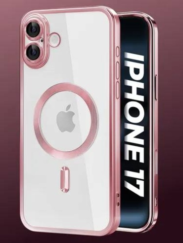 Чехол SherWay для Apple iPhone 17 розово-прозрачный