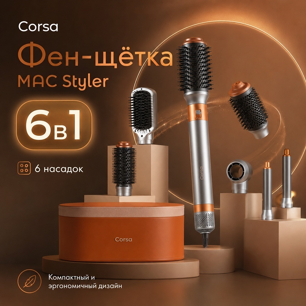 CORSA MC-6769 фен-щетка коричневый