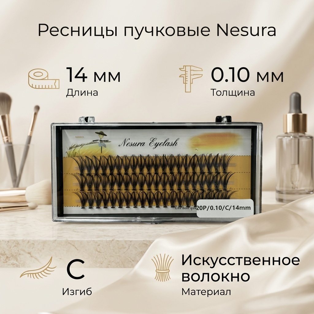 NESURA пучковые C 0.20 мм черный 14 мм