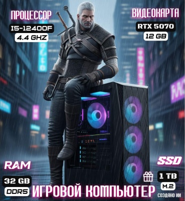 REALTECH i5-12400F / RTX 5070 12 Гб / 32 Гб / SSD 1000 Гб / Win 11
