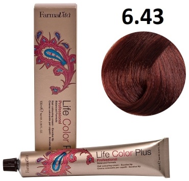 FarmaVita Life Color Plus 6.43 краситель темный блондин золотисто-медный крем-краска 100 мл