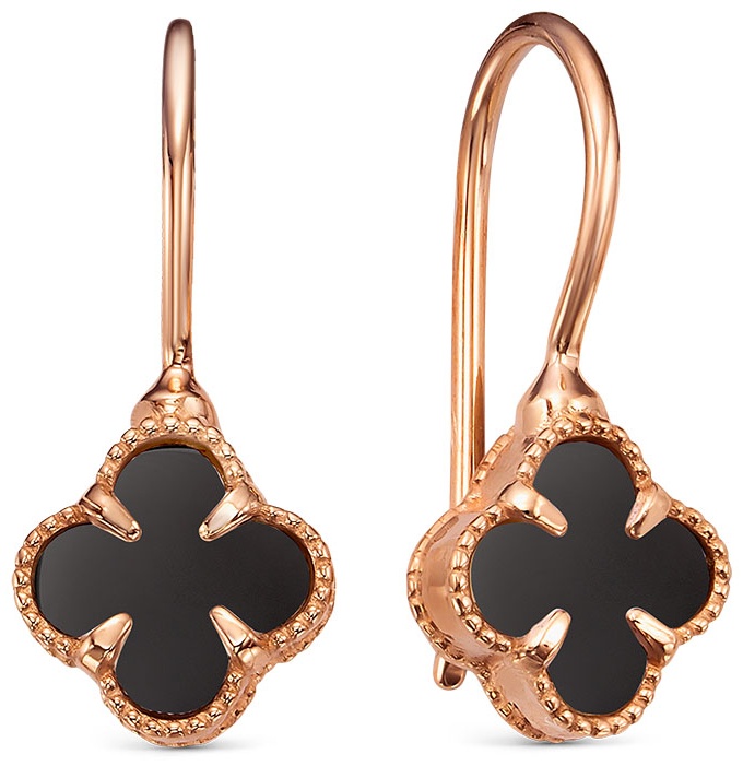 Серьги Lucente EAR-LU-585-485716 вес 1.5 г золото, оникс