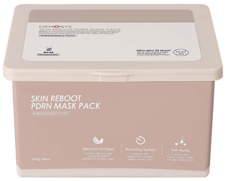 Маска для лица GENOSYS тканевая SKIN REBOOT PDRN MASK PACK 30 шт