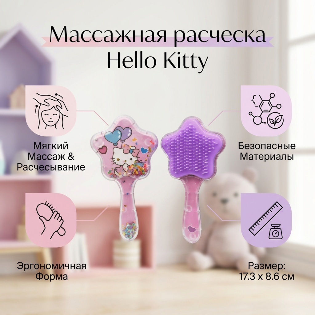Массажная расческа 17.38.6 см