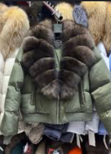 Пуховик черный, коричневый