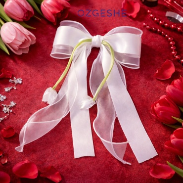 OZGESHE заколка зажим 1 шт, белый