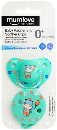 Пустышка angels shop mumlove 2 6/6 Turquoise, 1 шт, бирюзовый