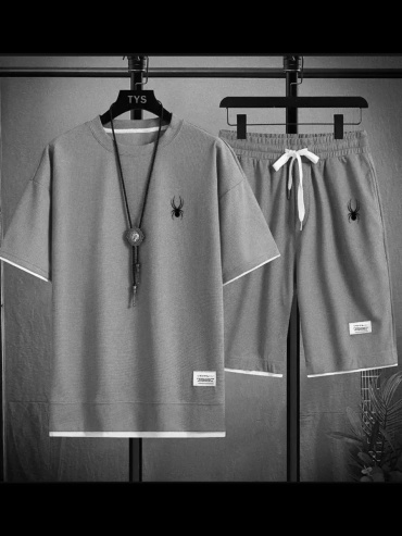 Повседневный костюм T&A MenStyle серый