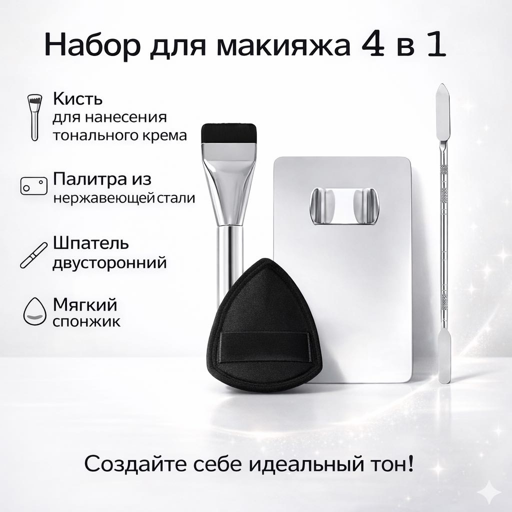 BEST GOODS Набор для макияжа 4 в 1 4
